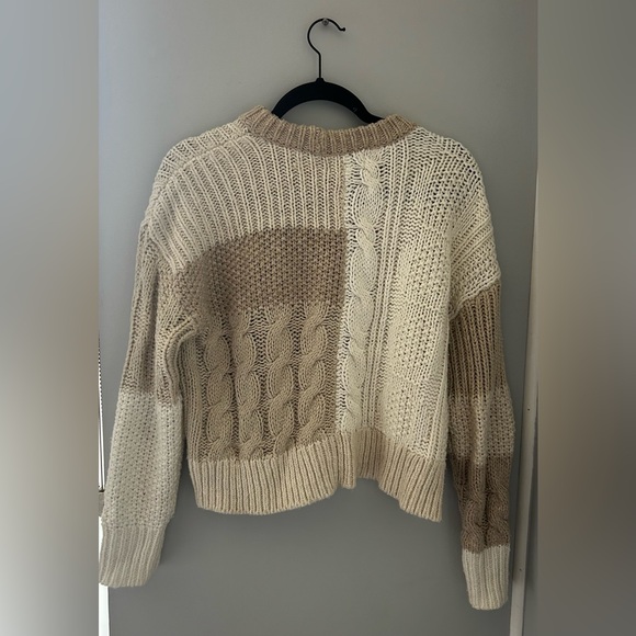 Anine Bing Women's Cream and Tan Cable Knit Sweater - Picture 2 of 5